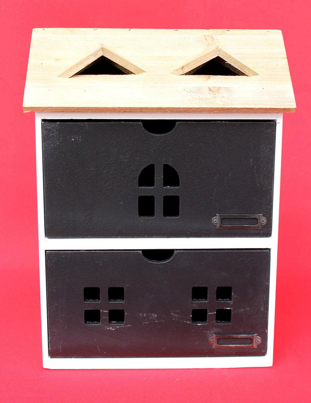 KOMMODE 2 Schubladen Holz/MDF 28/17/38 cm - Weiß, Holz (28/38/17cm) - DanDiBo