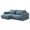ECKSOFA mit Schlaffunktion Strukturstoff Stoff Blau - Blau/Schwarz, Kunststoff/Textil (149/240cm) - Makamii