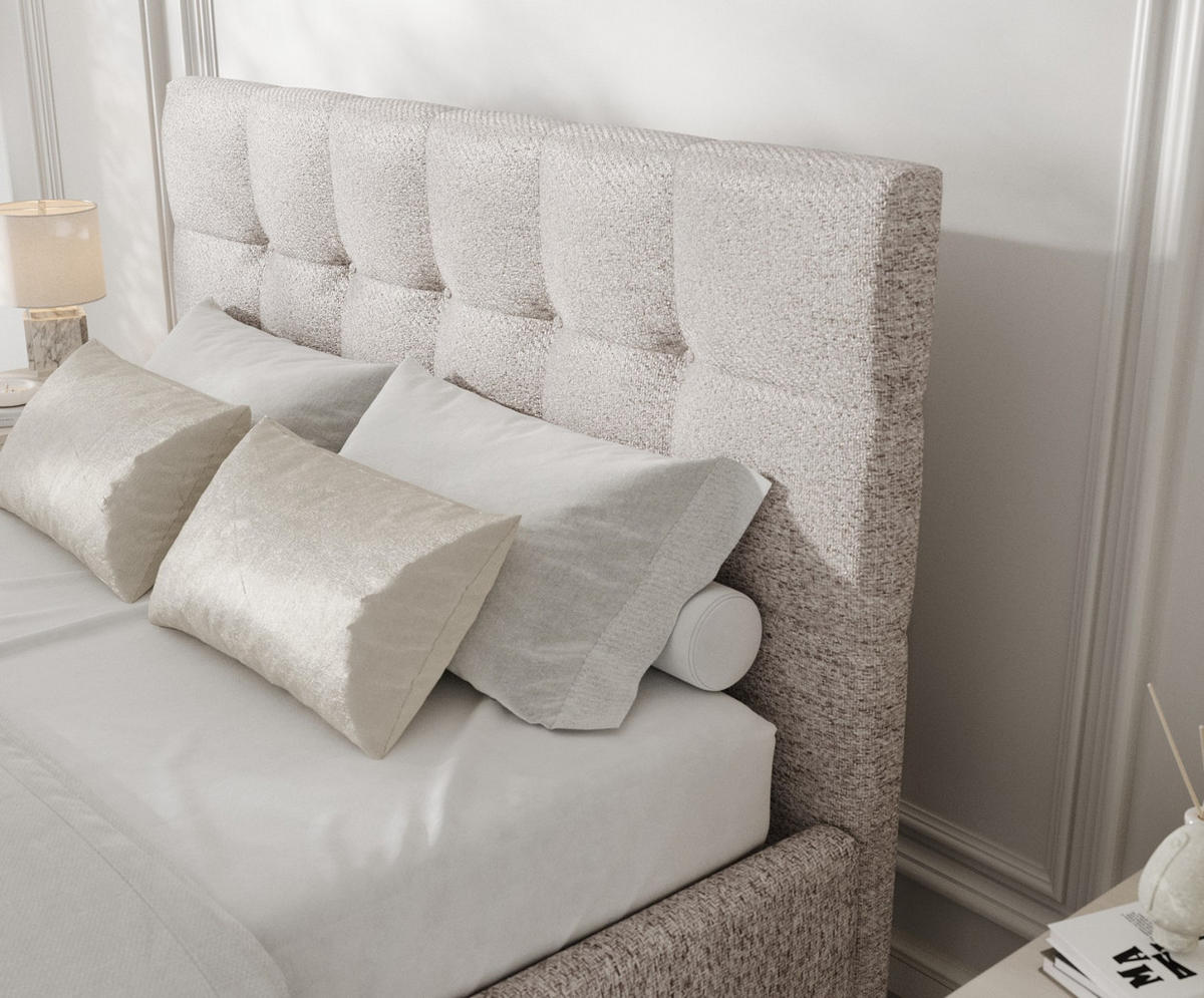 POLSTERBETT Cora 140/200 cm Beige im Neve Stoff - Beige/Naturfarben, Holz/Holzwerkstoff (140/200cm) - AltaBeds