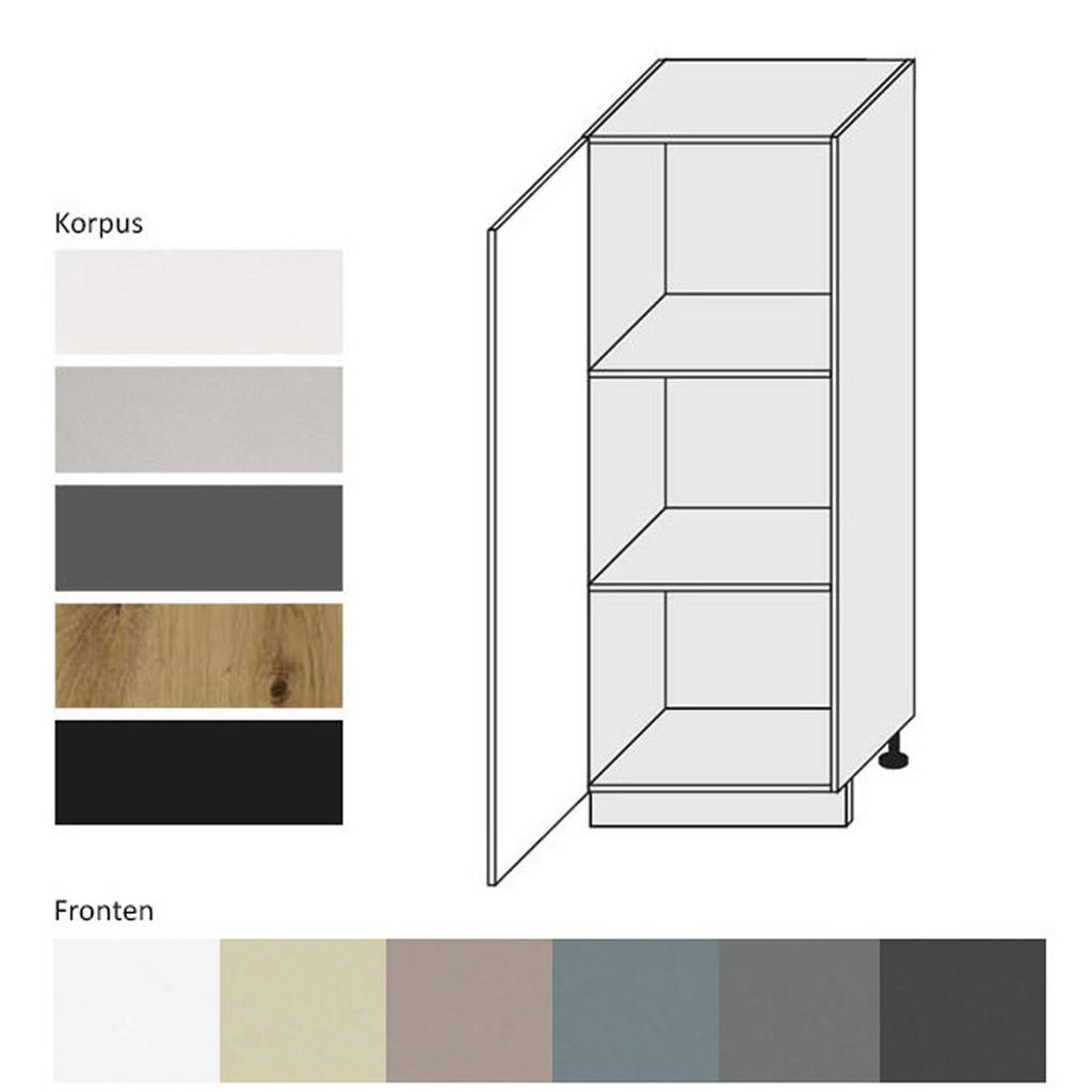 Thumbnail - Feldmann-Wohnen Geschirrschrank, Mintgrün, Dunkelgrau, Holz, 3 Fächer, Rechteckig, 60x154x59 cm, Küchen, Küchenmöbel, Kü...