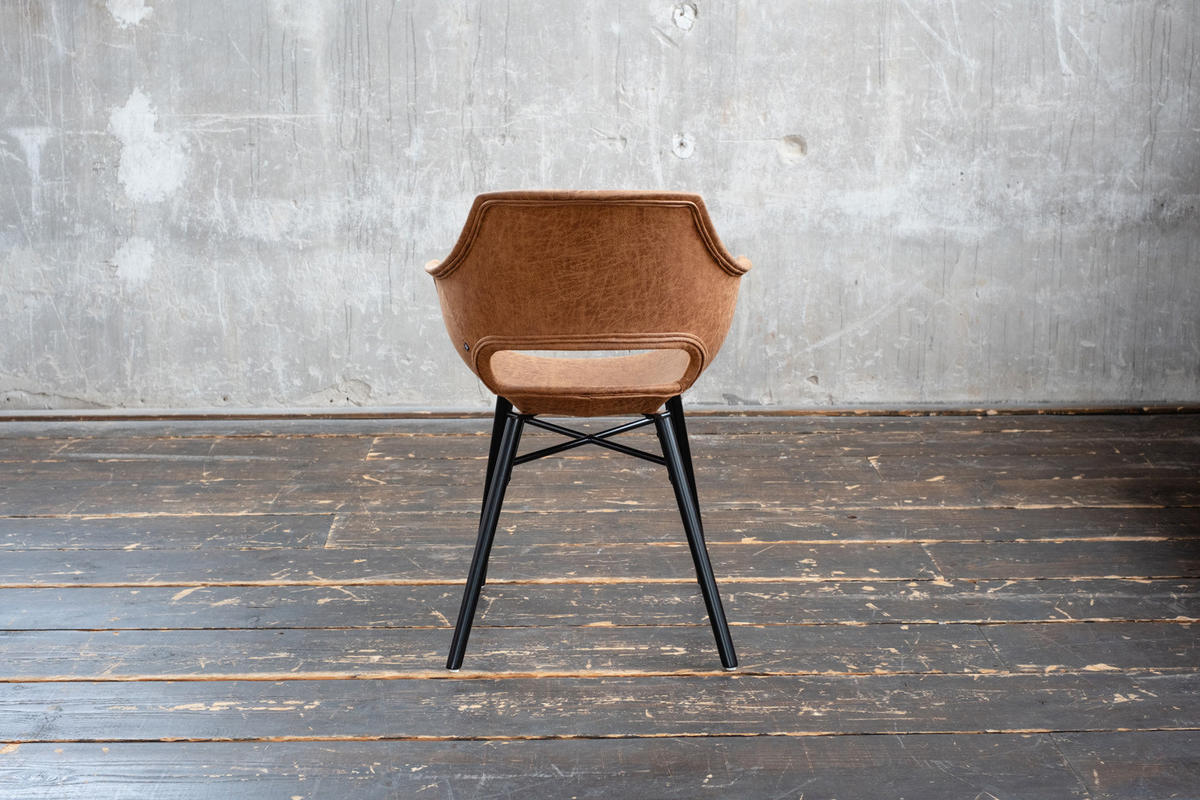 STUHL ZAJA Braun Microfaser (1er-Set) - Dunkelbraun/Braun, Textil (57/82/59cm) - KAWOLA