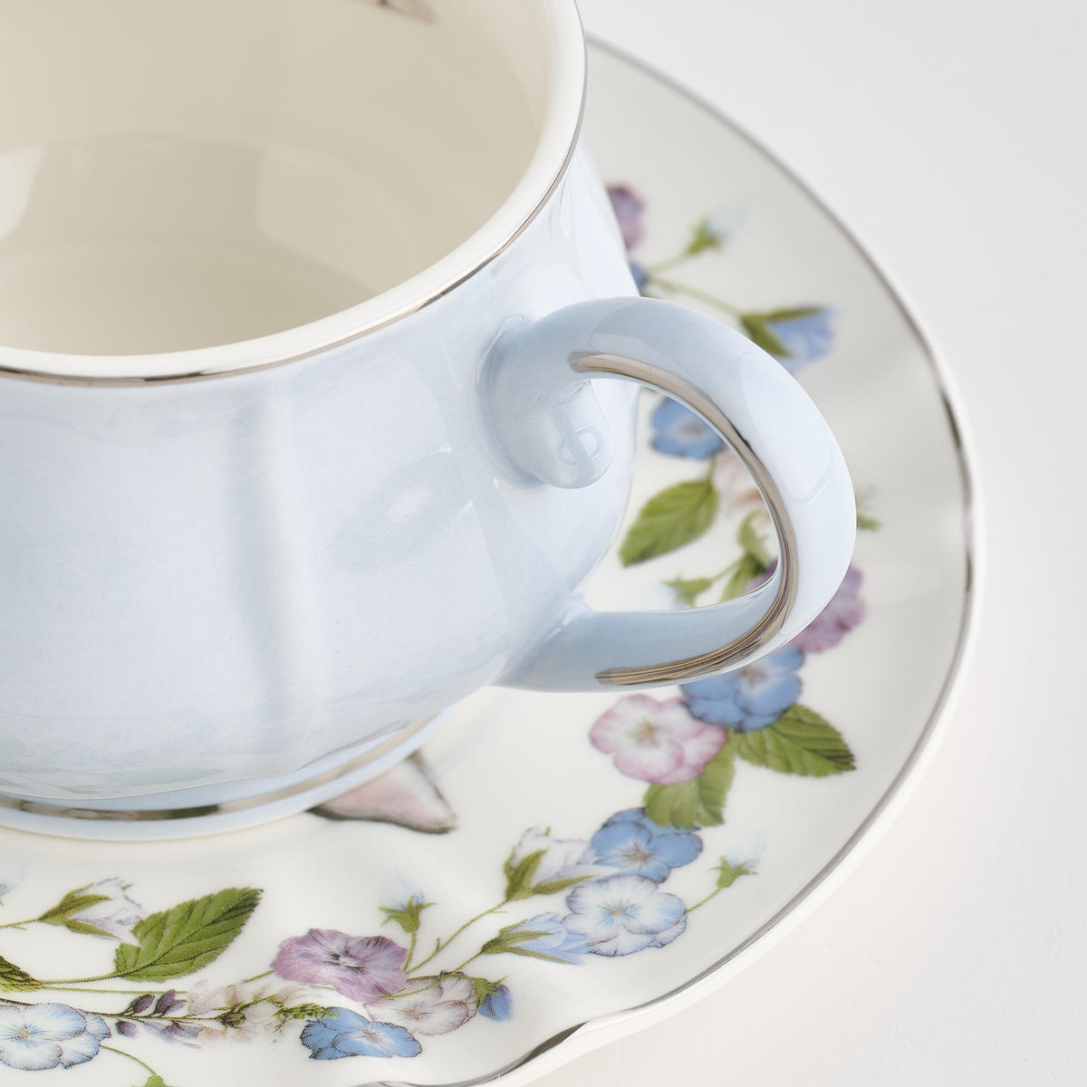 TASSE MIT UNTERTASSE Pansilo - Hellblau, Keramik (0.22L) - home&you