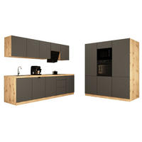 KÜCHENZEILE 300 cm - Langen KL17-M300 - in Grau / Matt - Grau, Holz (460/212/58cm)