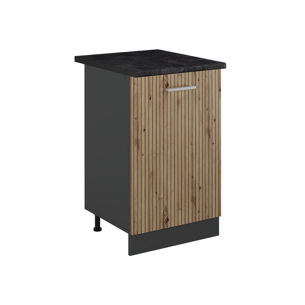 SPODNÍ SKŘÍŇKA KUCHYŇSKÉ LINKY R-Line, Řemeslný dub/Antracit, 50 cm pracovná doska antracitová - antracitová/dub artisan, kompozitní dřevo (50/81.6/60cm) - Vicco