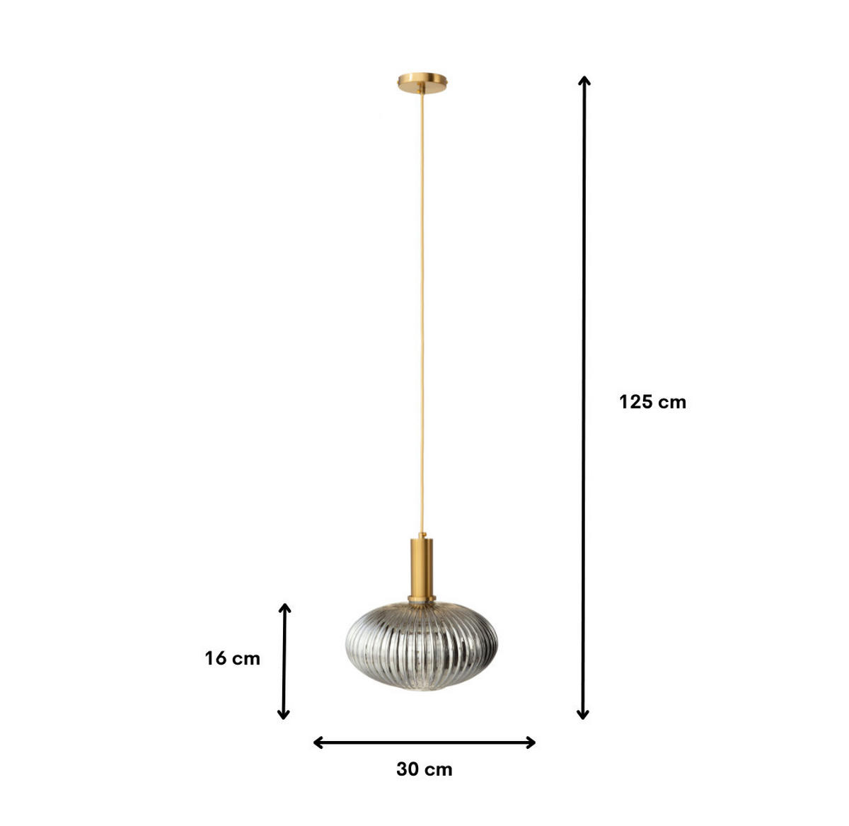 PENDELLEUCHTE Paris - Goldfarben/Grün, Glas/Metall (30/30/125cm) - kiki design