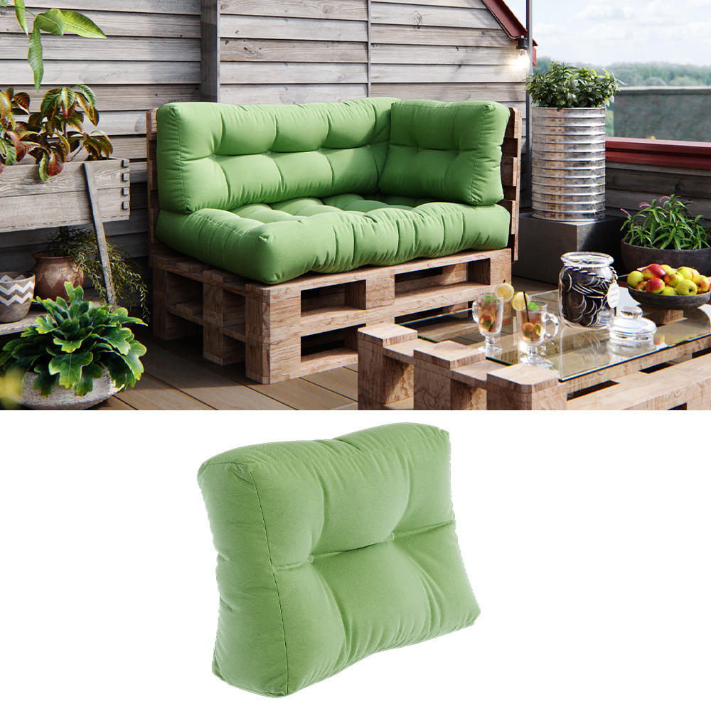 PALETTENKISSEN Flocken Grün 60 x 20 cm - Grün, Textil (60/40/20cm) - Vicco