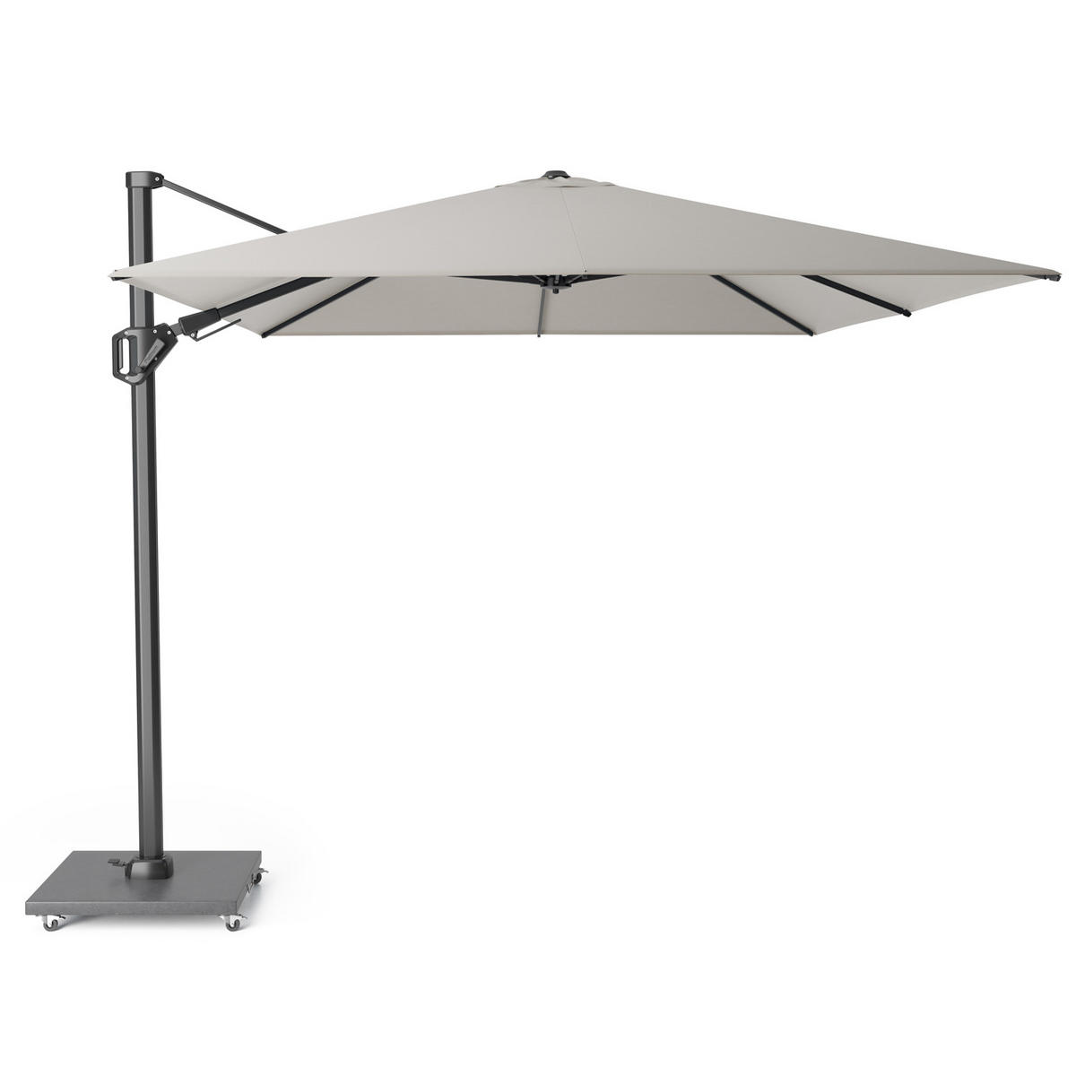 AMPELSCHIRM rechteckig 3.5 x 2.6 m Challenger T² Premium 360° kippbar grau/anthrazit - Grau, Metall (260/350cm) - Platinum