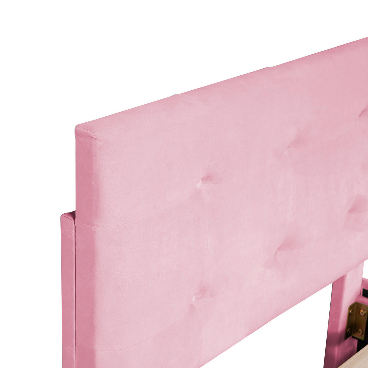 BETT mit Schublade und Lattenrost 90x200 cm Samt Pink - Pink, Metall (90/200cm) - Beauniv