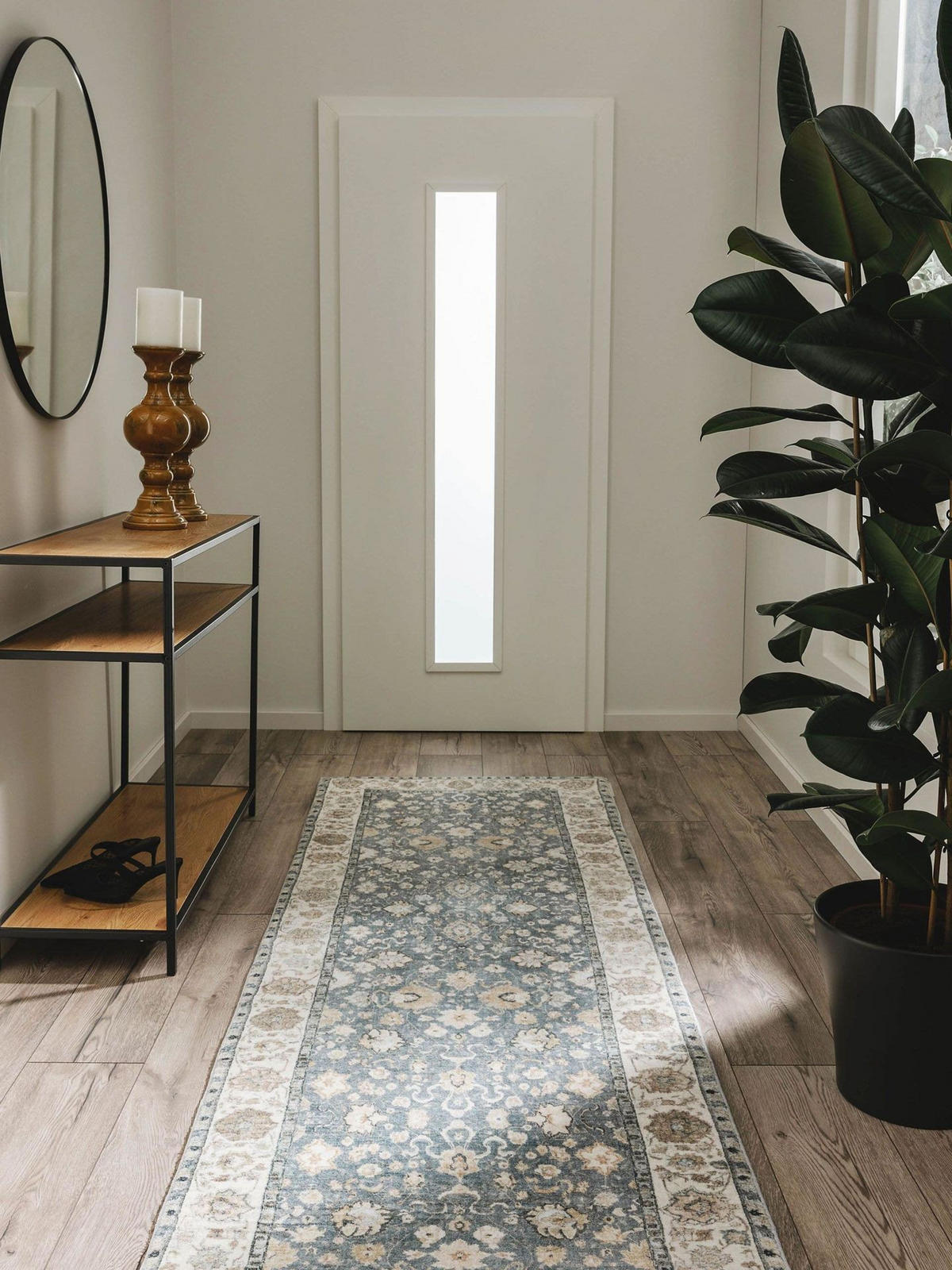 LÄUFER Mara Beige/Blau 80x240 cm - Beige, Textil (80/1cm) - KUNSTLOFT
