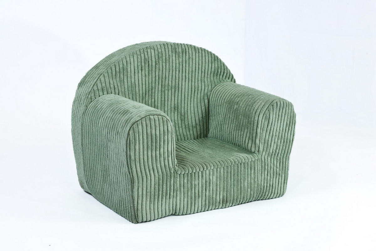 KINDERSESSEL MINI aus Kuschel-Cord in Hellgrün - Hellgrün, Textil (40/39/33cm) - Fortisline