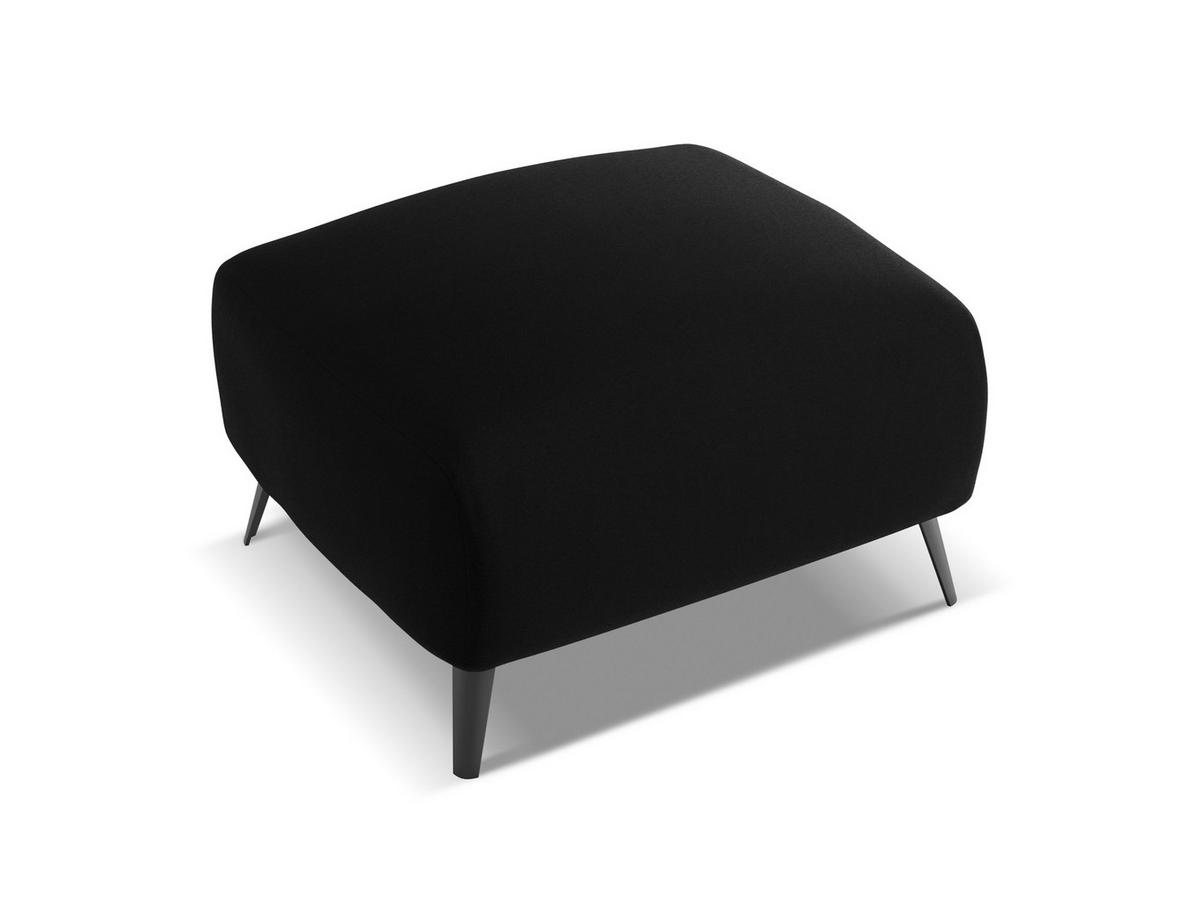 POUF Samt Stoff Schwarz - Schwarz, Textil/Metall (65/44/65cm) - Makamii