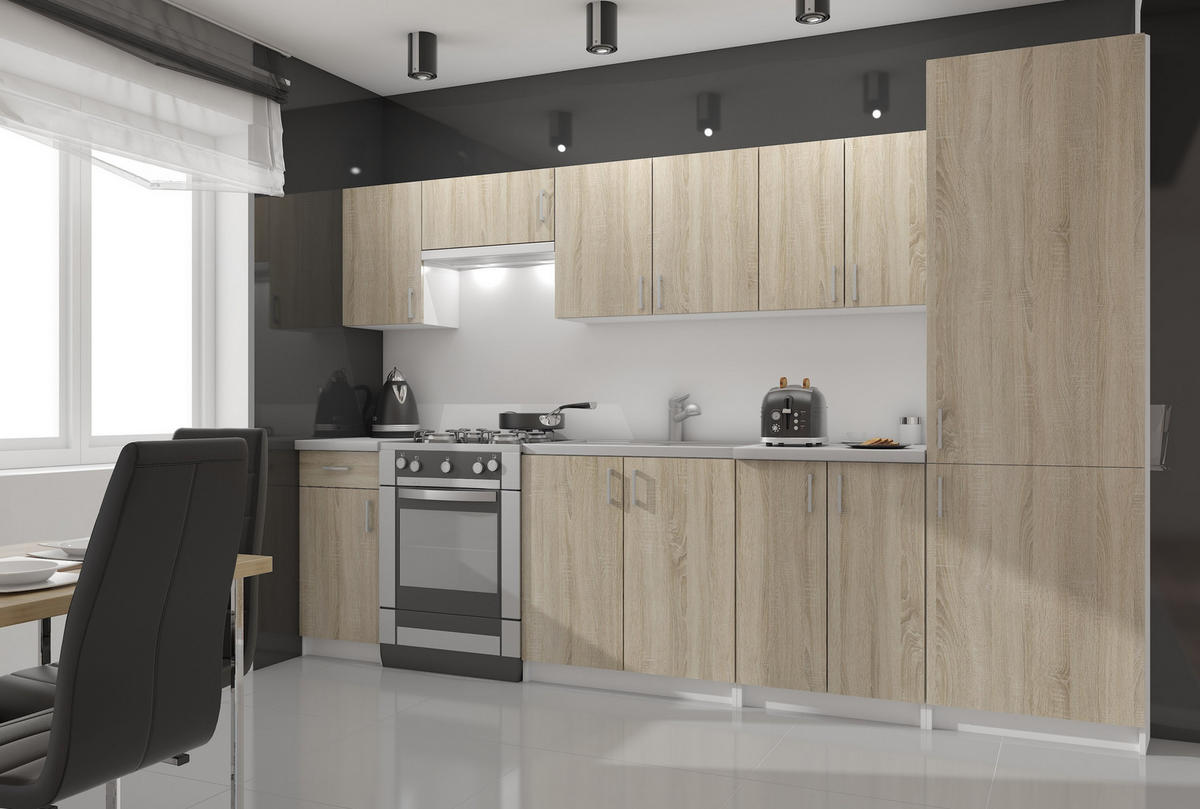 DULAP ÎNALT Alb, stejar Sonoma 205/60/55 - alb, compozit lemnos (60/205/55cm) - RAUMHIRSCH FURNITURE