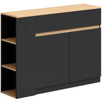 SIDEBOARD Küchenschrank mit Schublade, verstellbare Ablage, Aufbewahrungsschrank - Schwarz, Holzwerkstoff/Metall (29.5/82/110cm) - HOMCOM