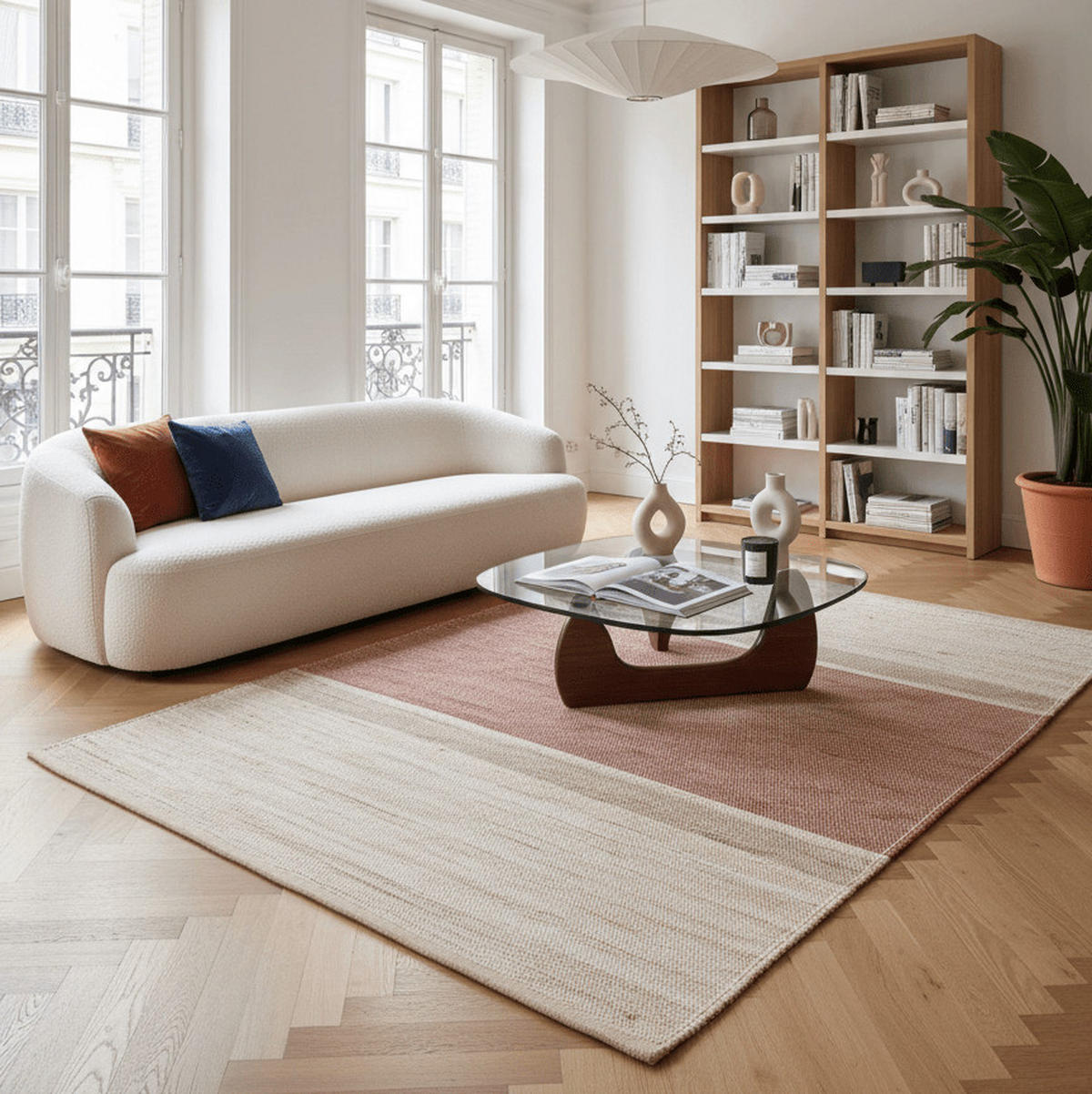 DESIGN-TEPPICH aus handgewebter Jute bruin - Braun, Naturmaterialien (200/290cm) - AFK Living