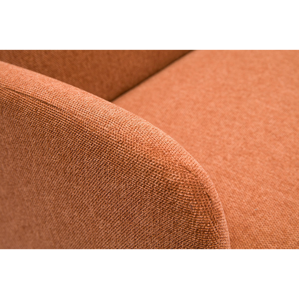 SOFA 2-Sitzer Rostbrauner Stoff Samteffekt Helles Holz ISKO - Terracotta, Textil (131/81/76.5cm) - Miliboo