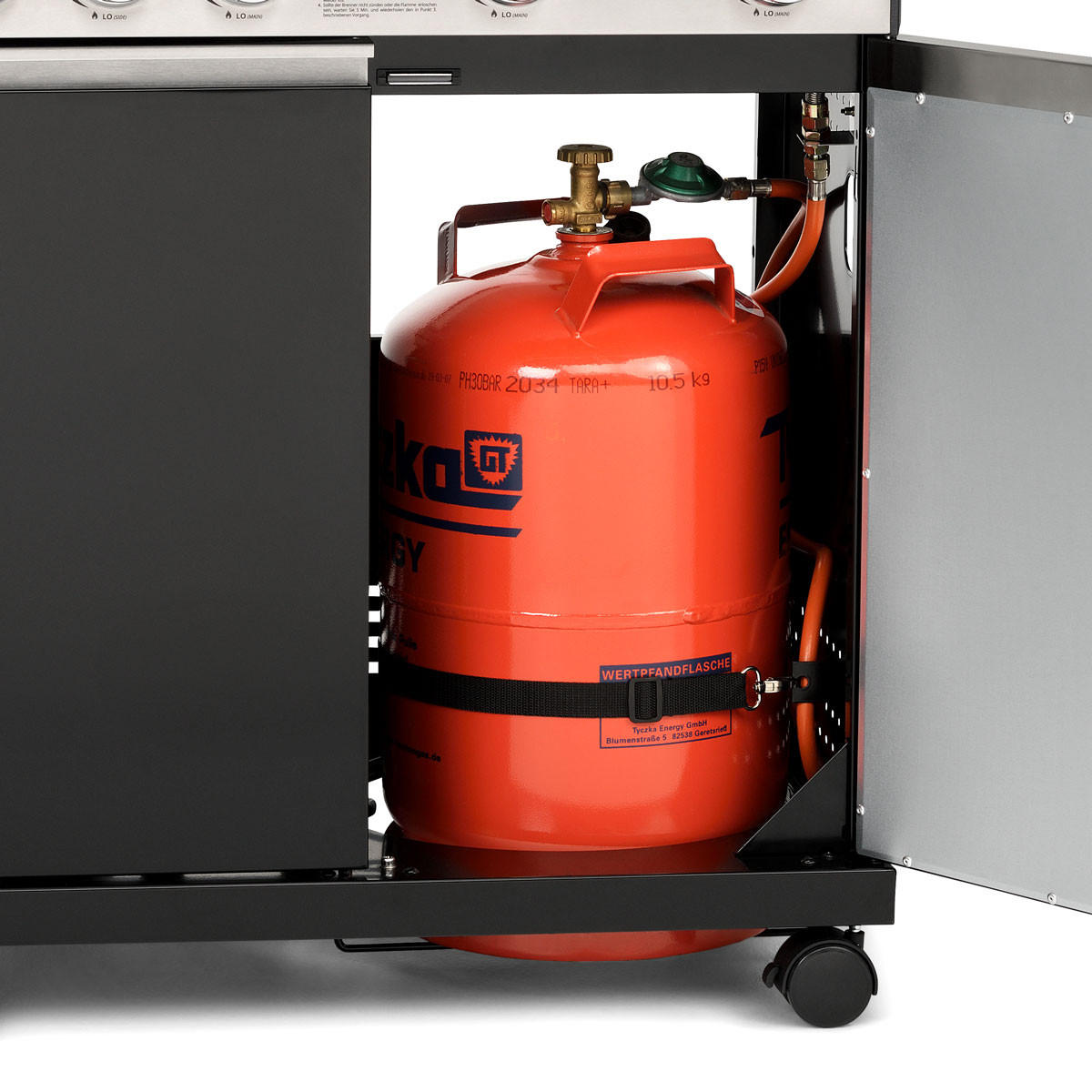 GASGRILL BLACK 4+1 - Schwarz, Metall (140/115/50cm) - TAINO