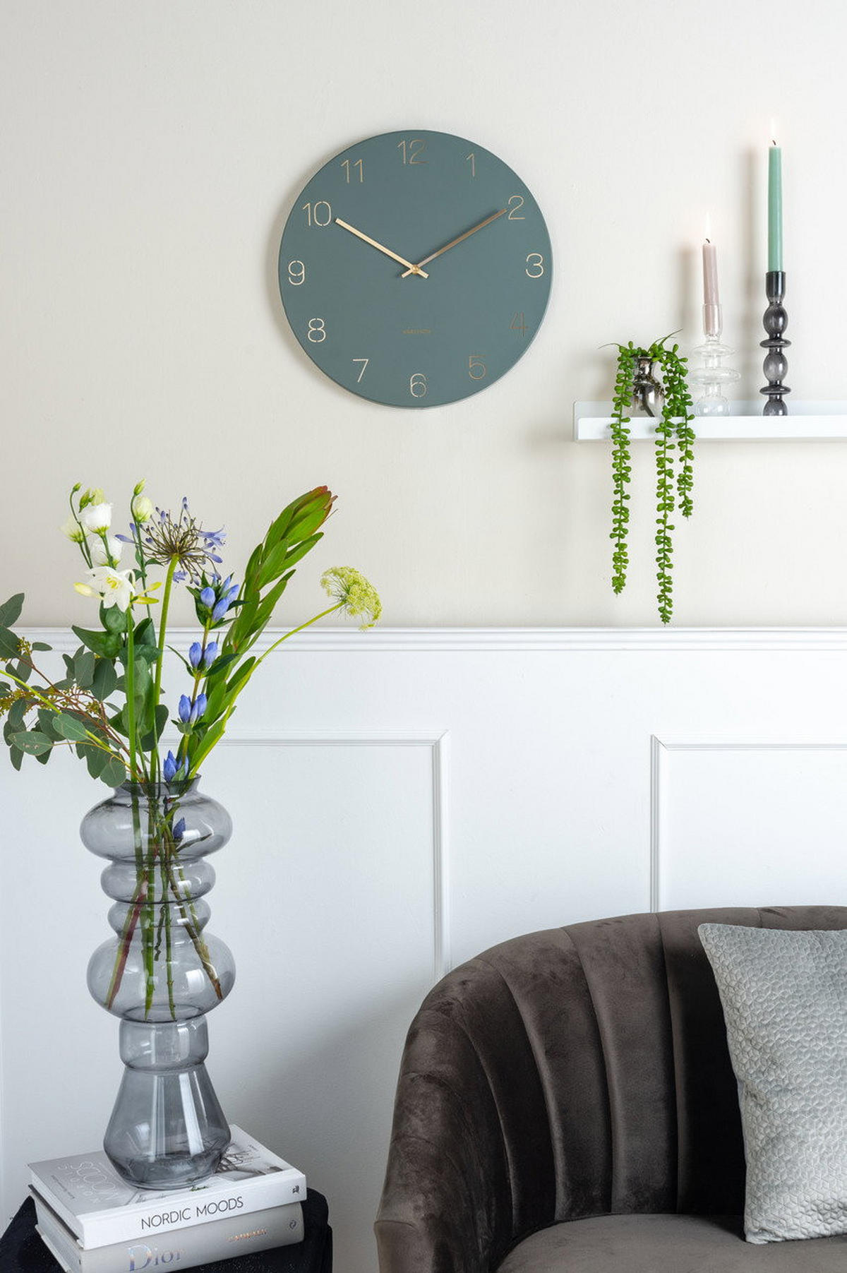 WANDUHR Charmn Ø40 cm - Grün, Metall (40/40/3.5cm) - Karlsson