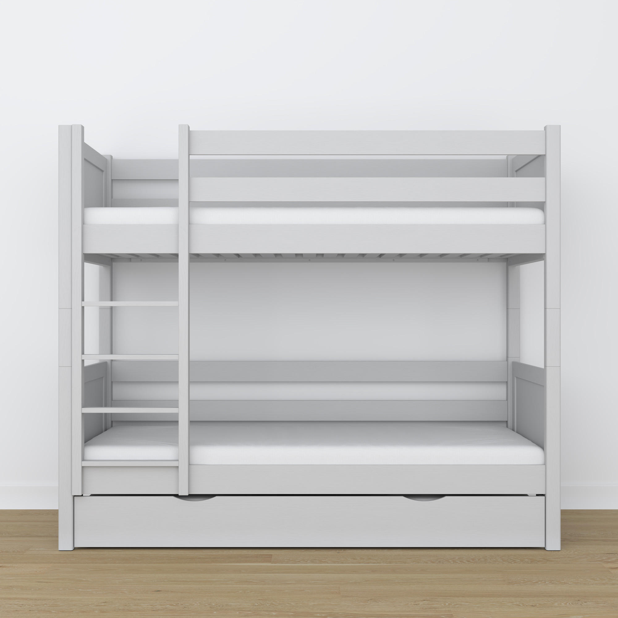 ETAGENBETT N02 mit Matratzenschublade Grau 80/180 - Grau, Naturmaterialien/Holz (80/180cm) - N-Wood