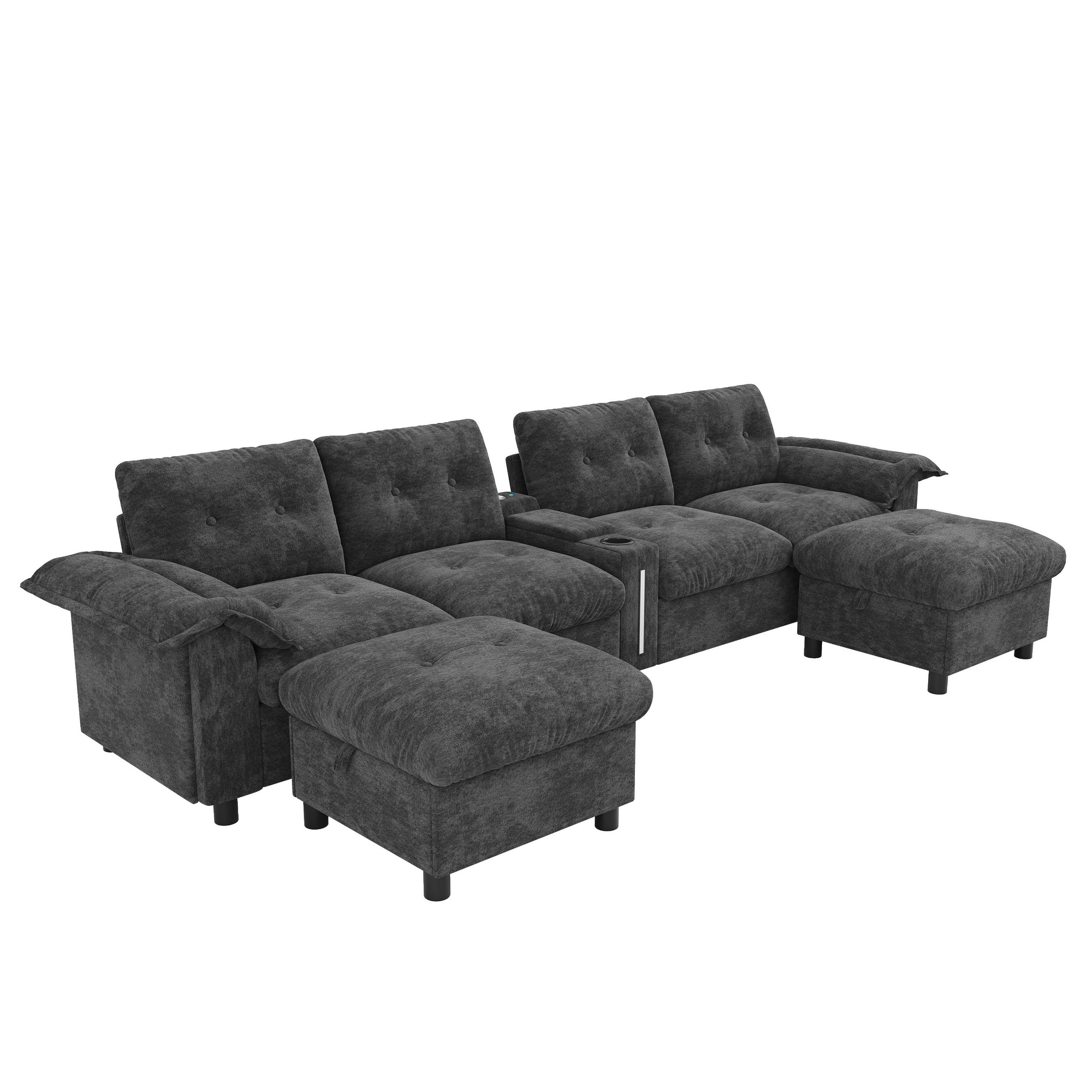 ComfortXL Wohnlandschaft Grau 312x82x142 cm