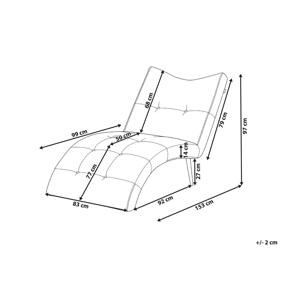 ČALOUNĚNÉ LEHÁTKO CHAISE LONGUE Manšestr Krémově bílé Quilly - bílá/černá, textil (83/97/153cm) - Beliani