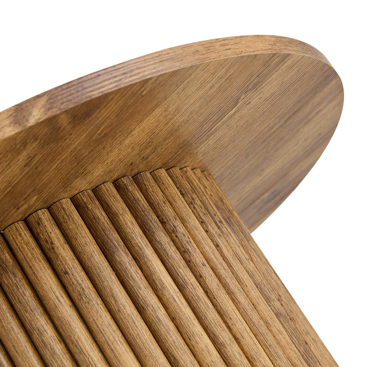 COUCHTISCH aus MDF und Metall Ø70x42 cm in Naturfarben mit Säulendesign - Naturfarben, Holzwerkstoff (70/70/42cm) - Modfu