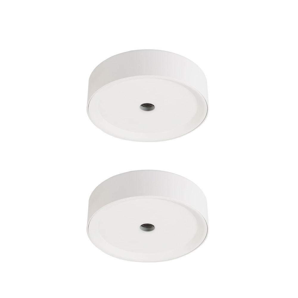 LED DECKENLEUCHTE ARTHUR Aluminium Weiß 2er Set - Weiß, Metall (15/15/4cm) - Globo Lighting