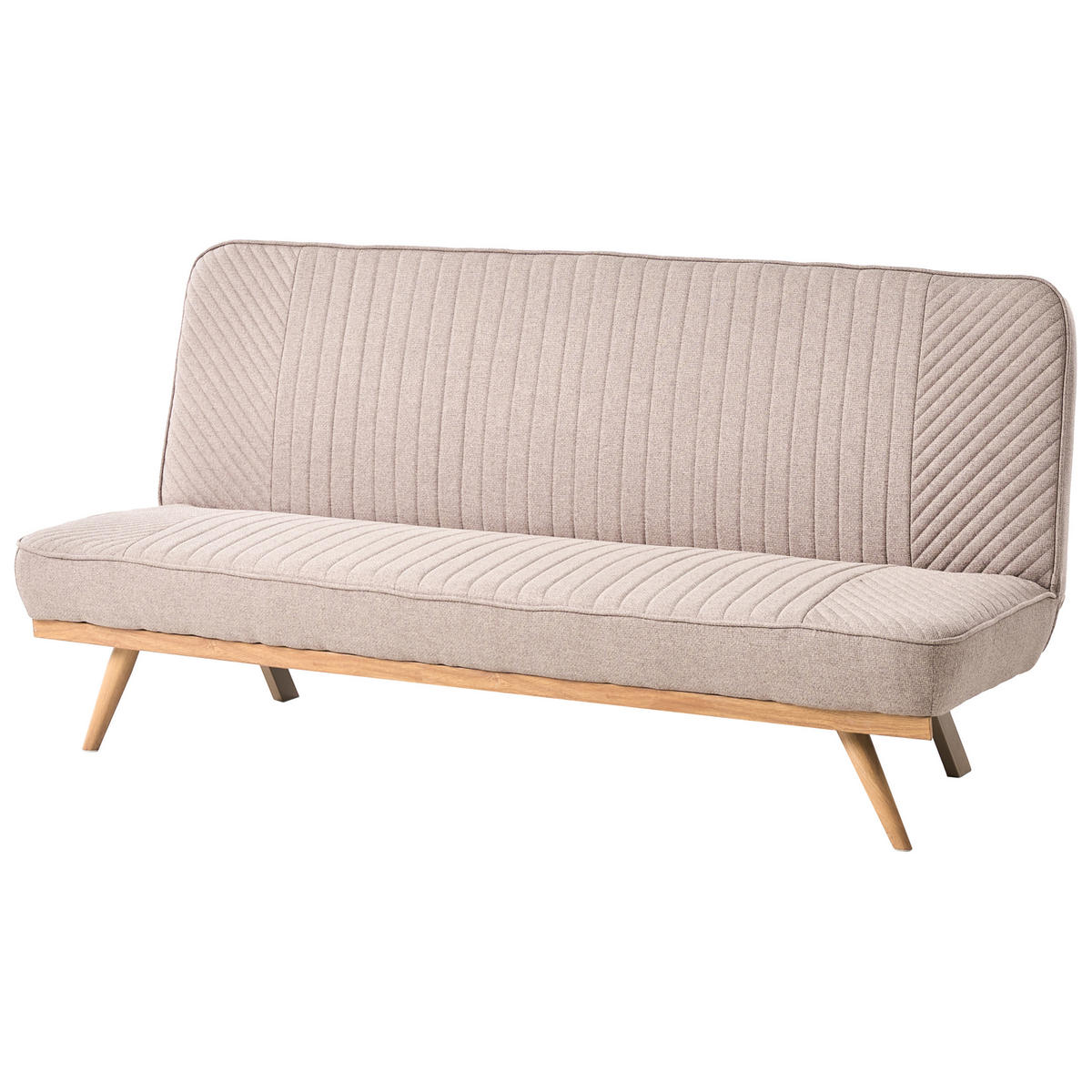 SCHLAFSOFA 2-Sitzer Stoff Hellbraun Kalfafel - Hellbraun/Braun, Textil (191/84/73cm) - Beliani