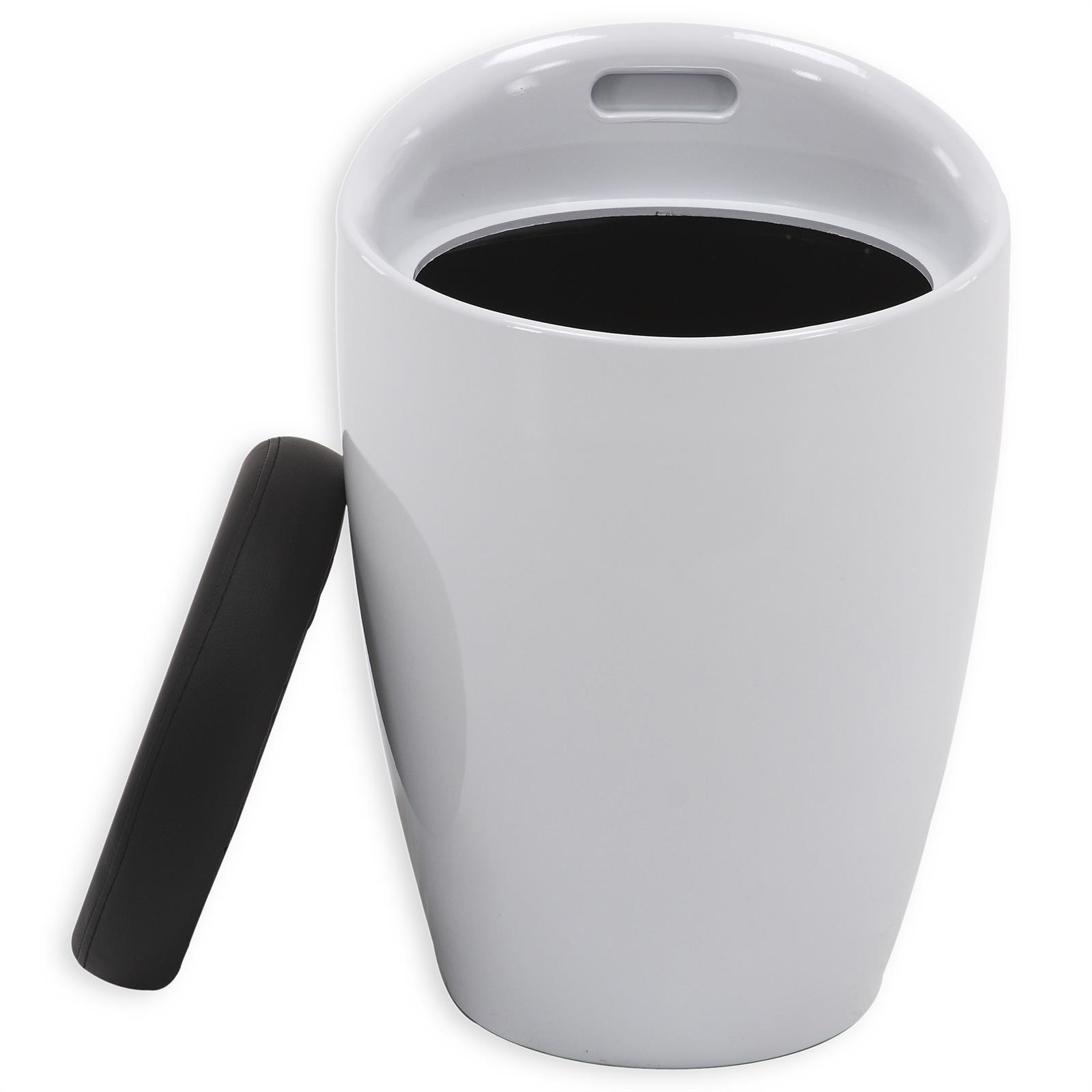 Thumbnail - Idimex Sitzhocker, Weiß, Schwarz, Textil, Kunststoff, Mode, 35x50x35 cm, Wohnzimmer, Hocker, Sitzhocker