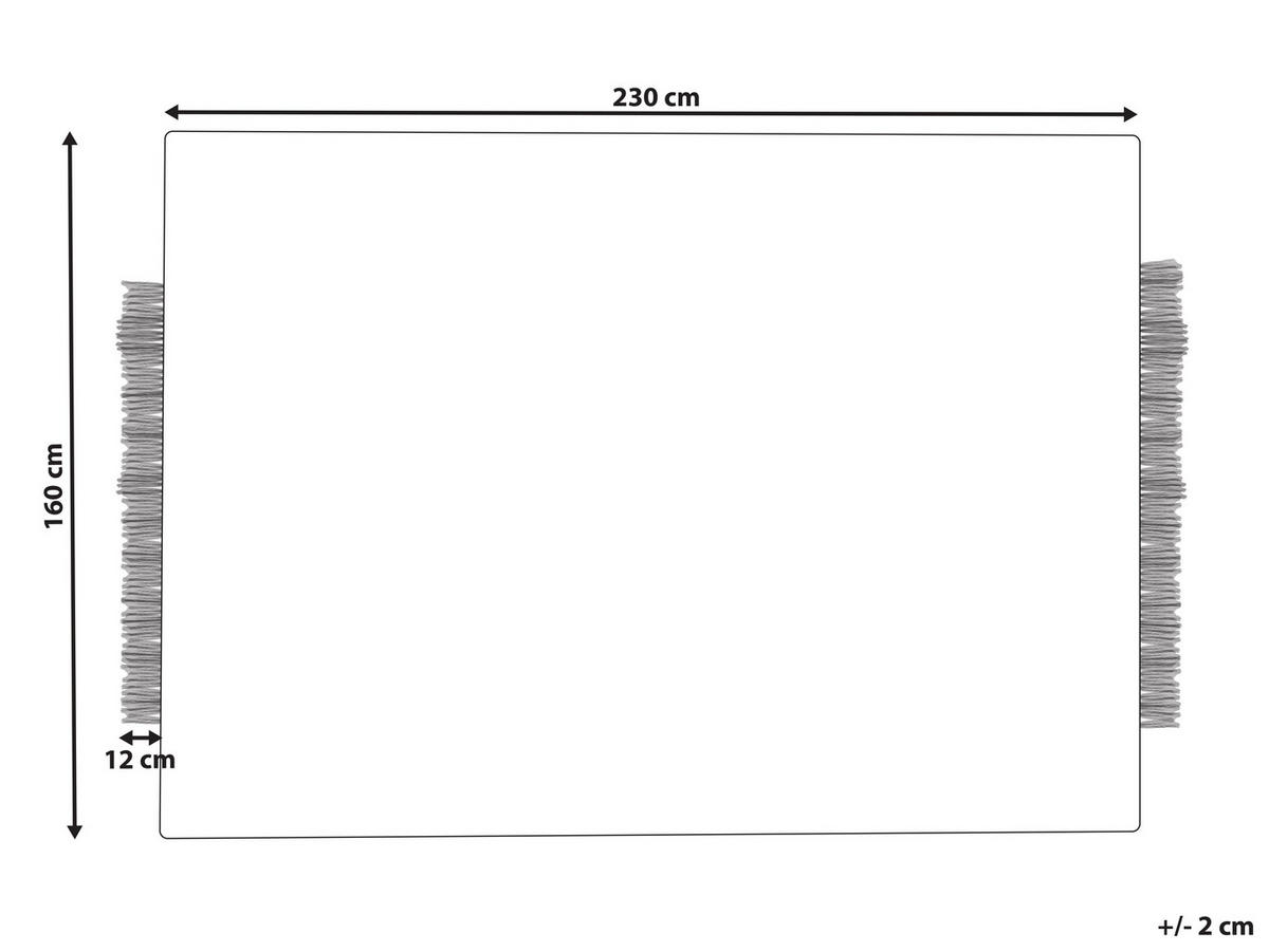 TEPPICH geflochten Divarli 230/160 cm - Beige, Textil (160/230cm) - Beliani