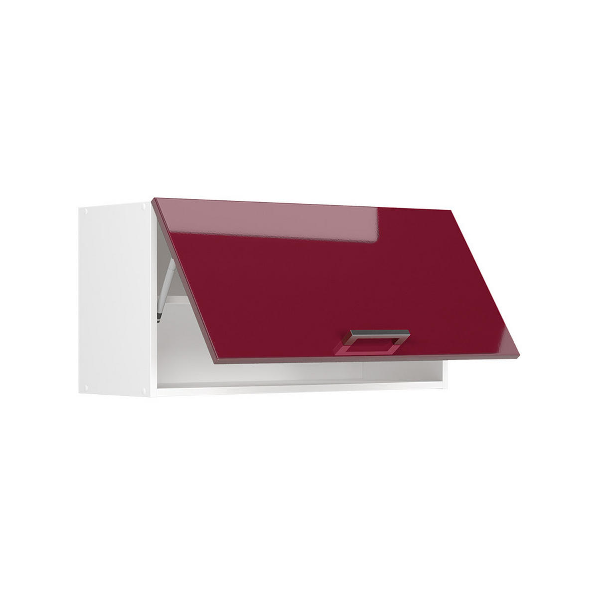 HÄNGESCHRANK R-Line, Rot Hochglanz/Weiß, 80 cm Flach - Rot/Weiß, Holzwerkstoff (80/40/31cm) - Vicco
