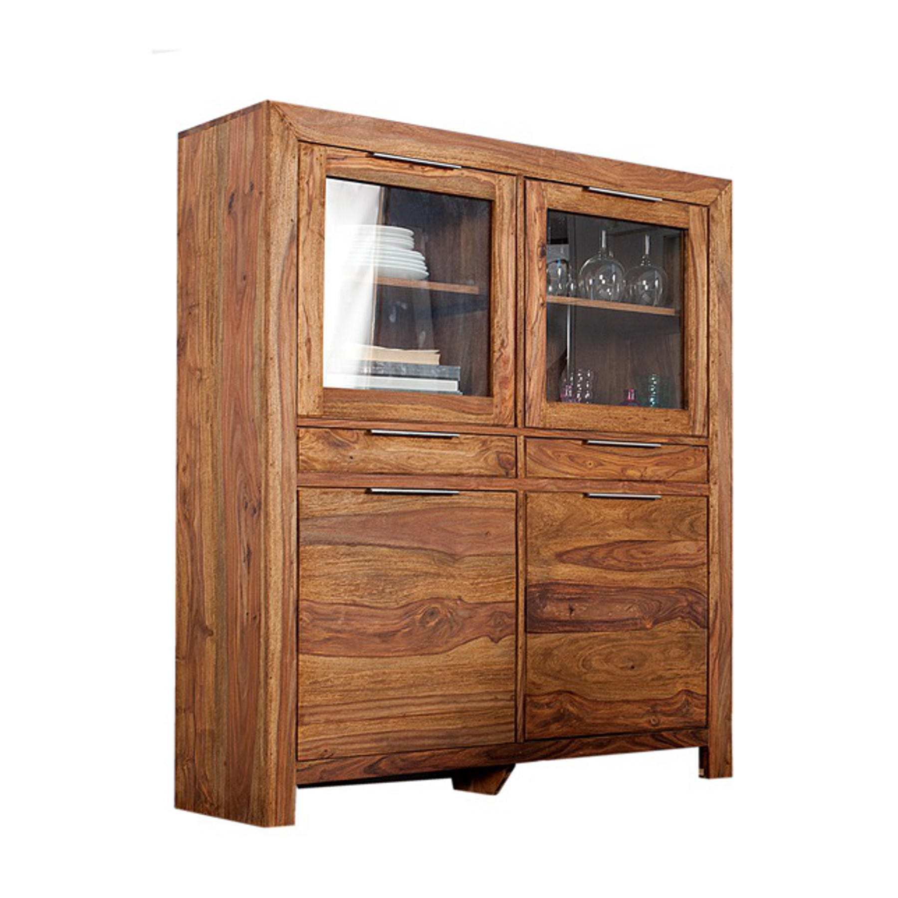 HIGHBOARD PURE Sheesham Natur 140 cm - Braun, Holz (120/140/35cm) - riess-ambiente