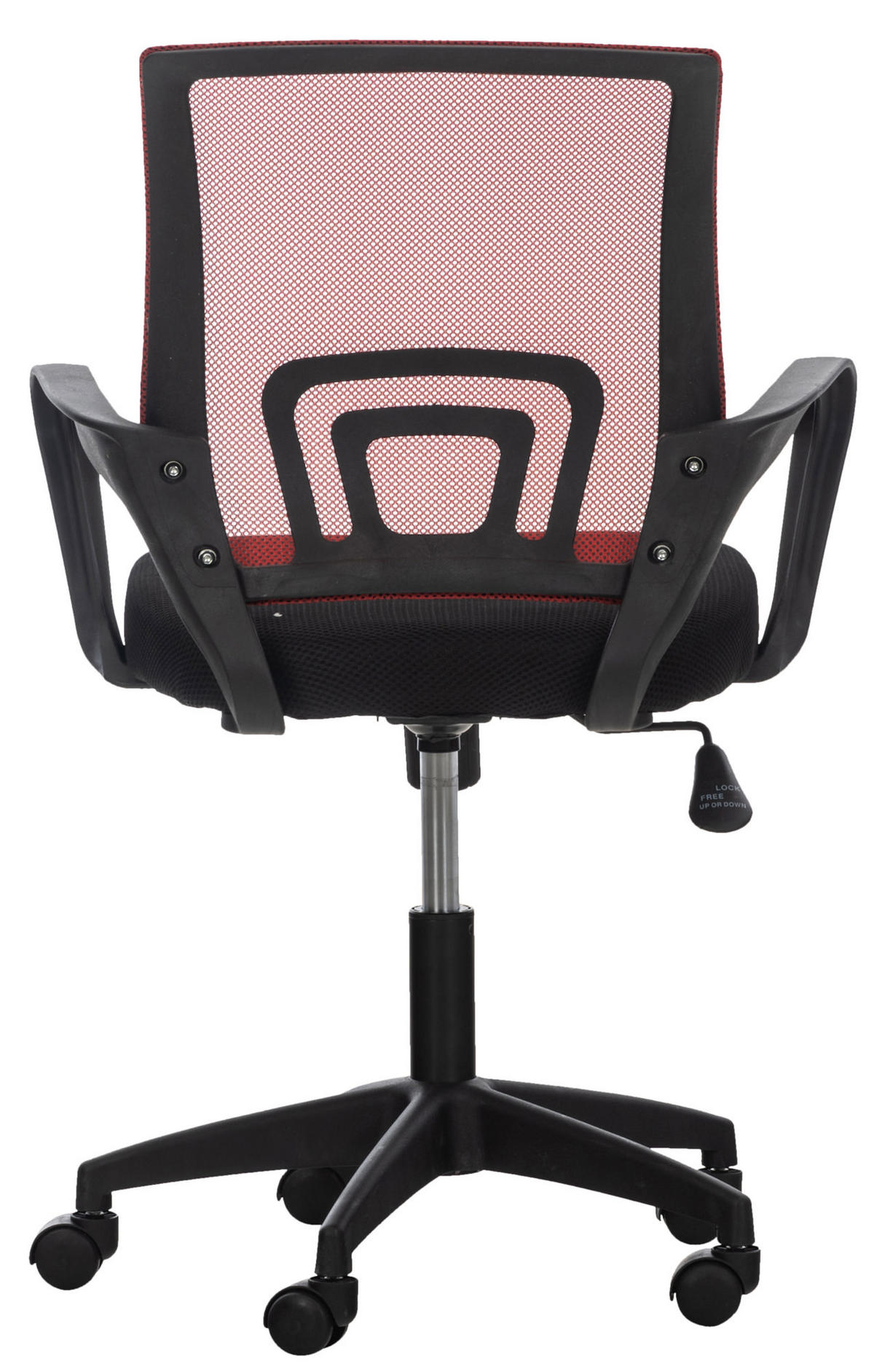 DREHSTUHL Microfaser rot - Rot/Schwarz, Kunststoff/Textil (62/84/50cm) - CLP