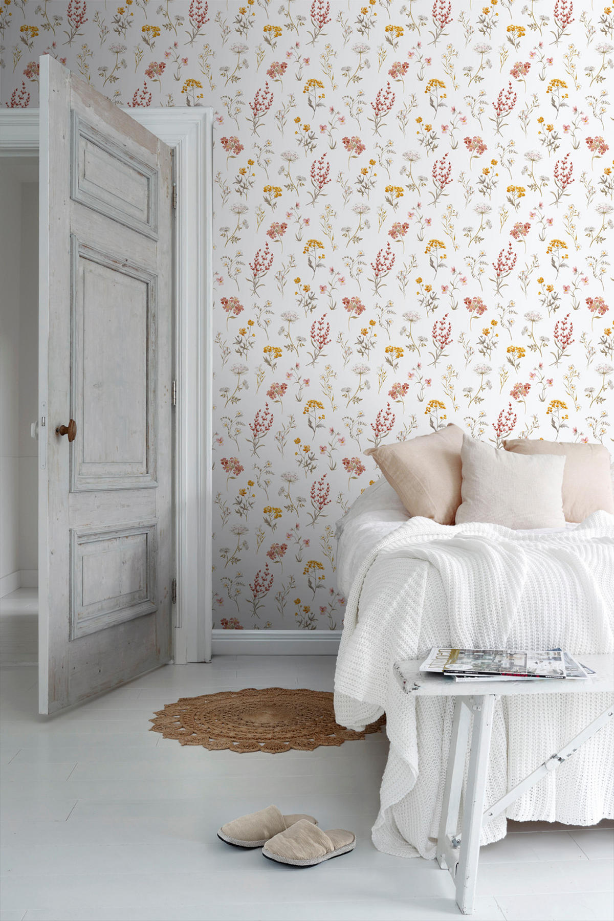 TAPETE Blumen 53 cm x 10 m - Terracotta, Papier (53/1000cm) - Sanders & Sanders
