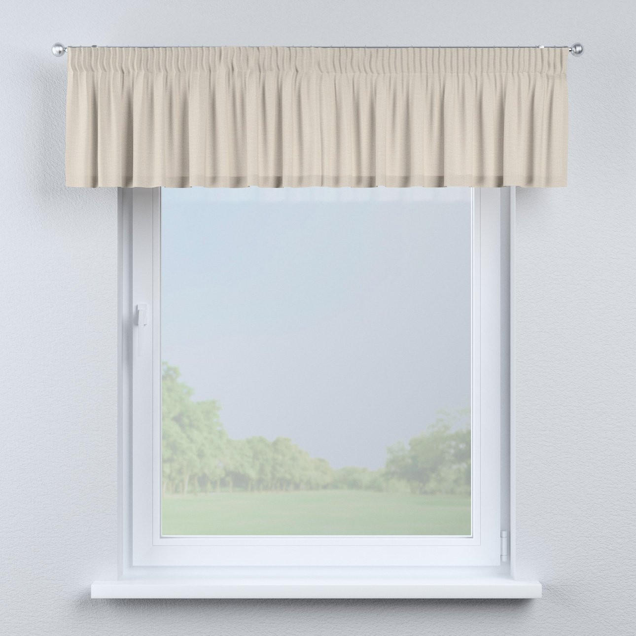 KURZGARDINE Leinen mit Kräuselband, natur, 130x40 cm - Beige, Textil (130/40cm) - Dekoria
