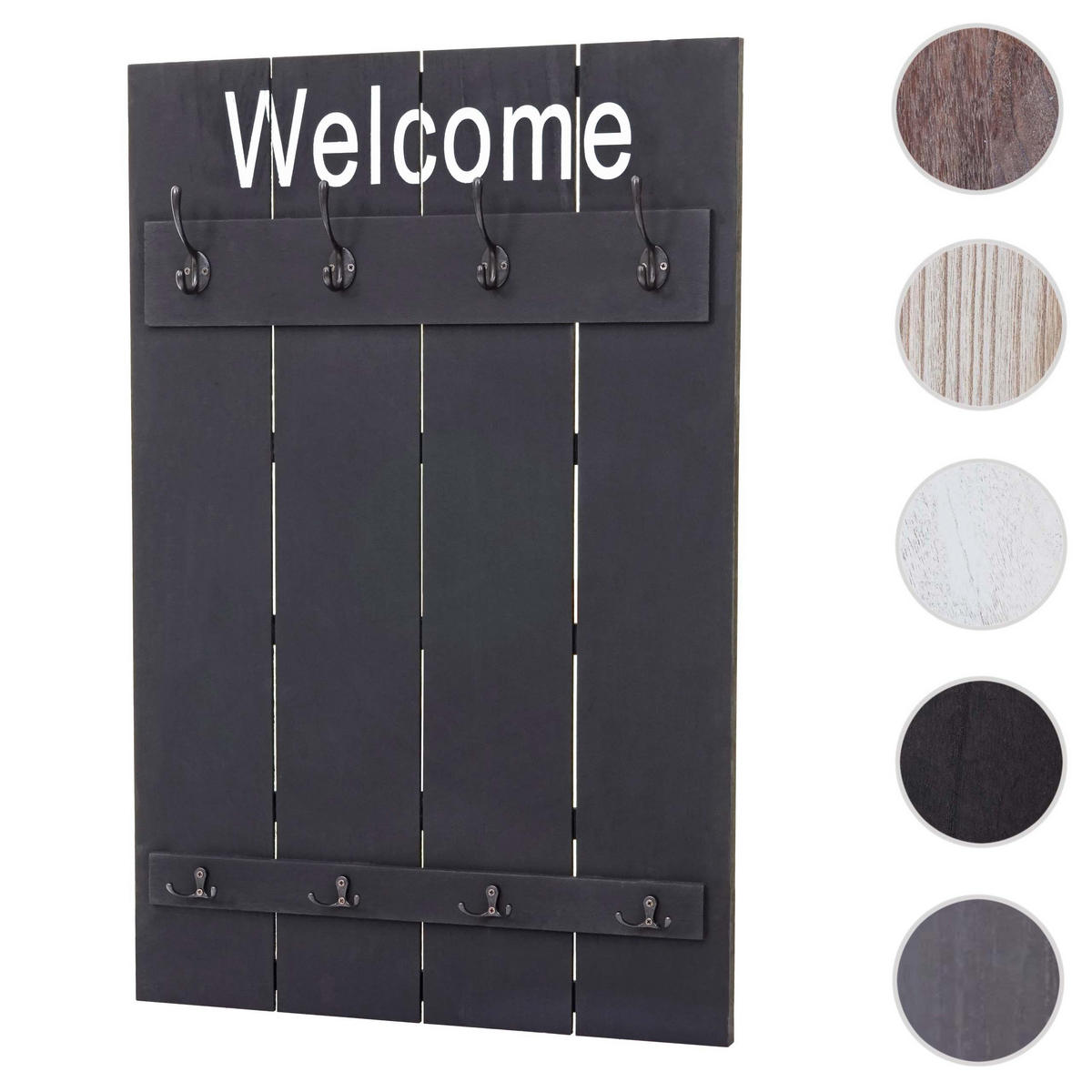 WANDGARDEROBE WELCOME SHABBY Grau - Grau, Holz (60/90/8cm) - MCW