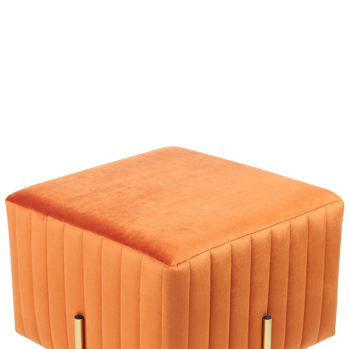 HOCKER Dayton 48/48/41 cm - Orange, Textil (48/41/48cm) - Beliani