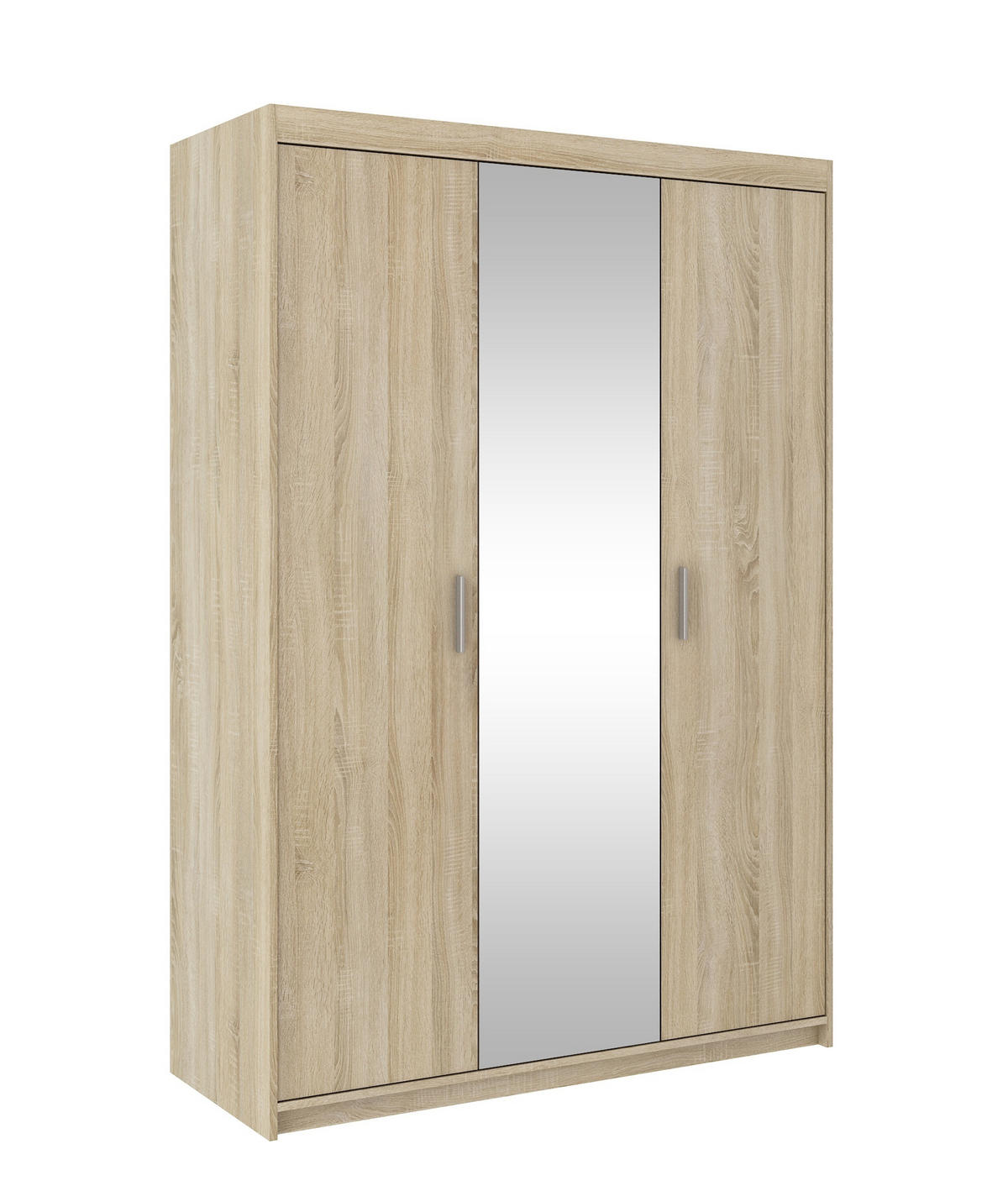 KLEIDERSCHRANK Storicos Sonoma Eiche 133/190,5/53 cm - Modern mit Spiegel 3-türig - Beige, Holzwerkstoff/Kunststoff (133/190.6/53cm) - AX Living