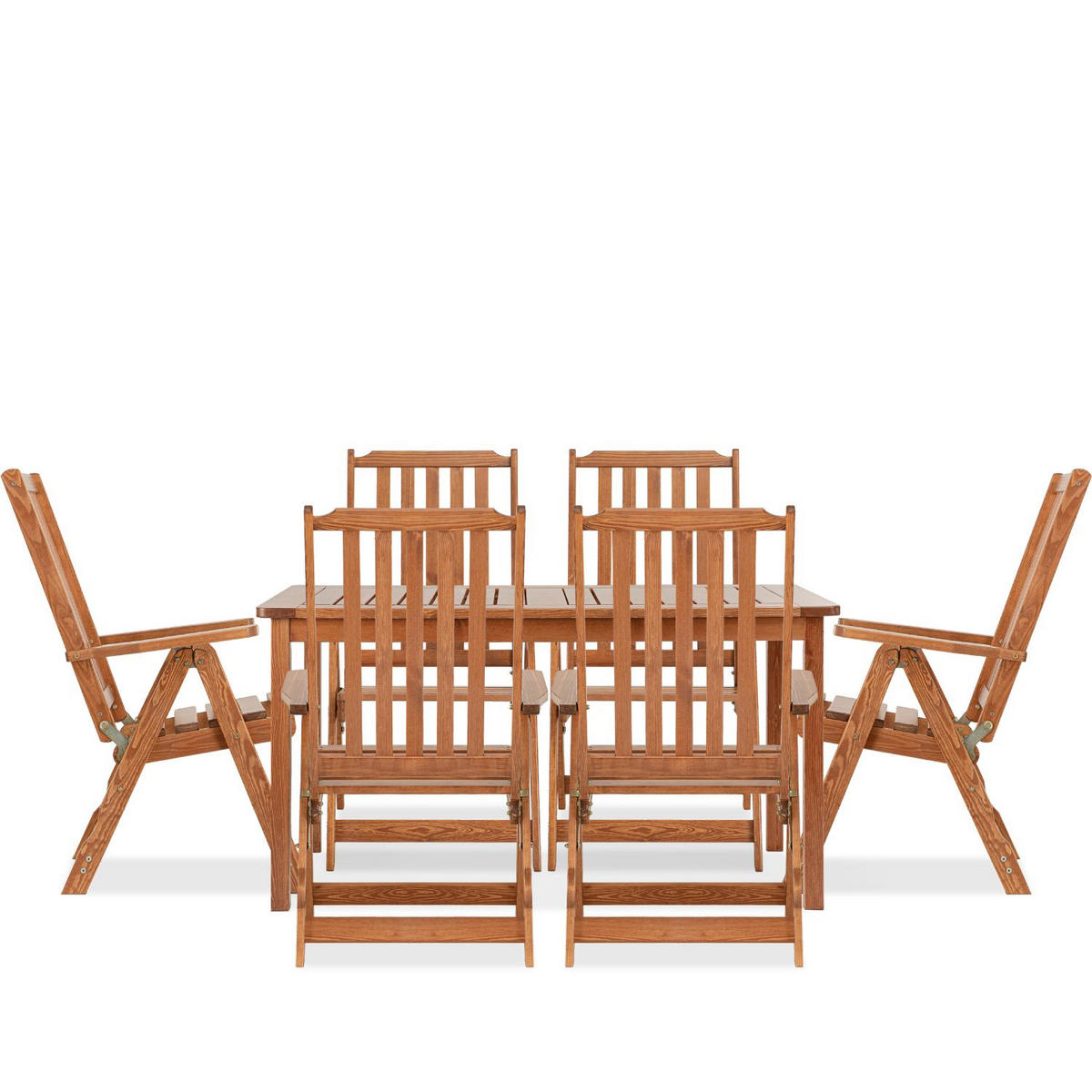 GARTENMÖBELSET NYCTERE Tisch und Stühle für 6 Personen, braun - Braun, Holz - KONSIMO®