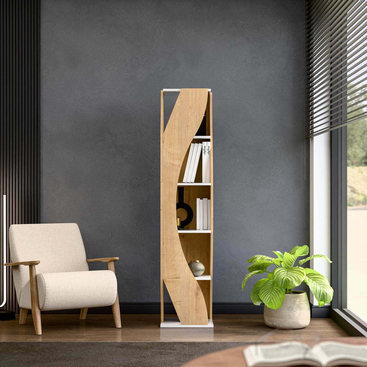 BÜCHERREGAL Reva - Eichefarben, Holzwerkstoff (40/180/40cm) - Decorotika