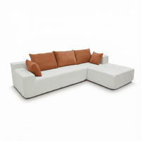 ECKSOFA Luna Weiß Orange 3-Sitzer Rechts - Weiß, Textil (267/175cm) - COCO Living