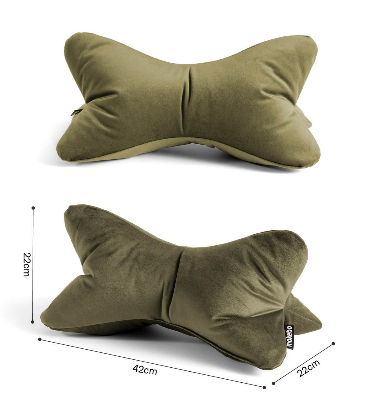 NACKENKISSEN Leseknochen Nook - Grün, Textil (42/22cm) - Mokebo