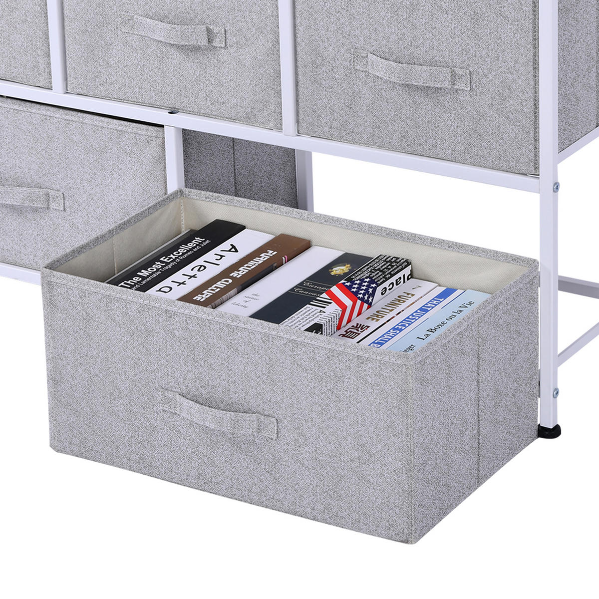 KOMMODE Grau Weiß Holzoptik 100/30/54 cm - Grau, Metall (100/54/30cm) - PANGIVO