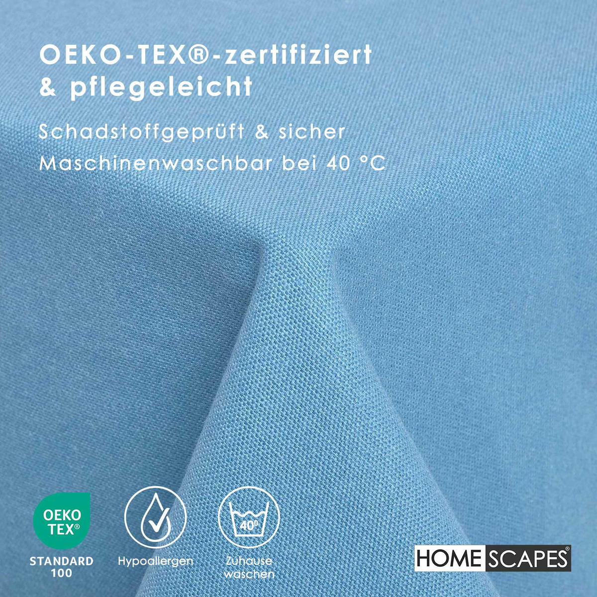 TISCHDECKE blau 137/137 cm, 100% Baumwolle - Blau, Textil (137/137cm) - Homescapes