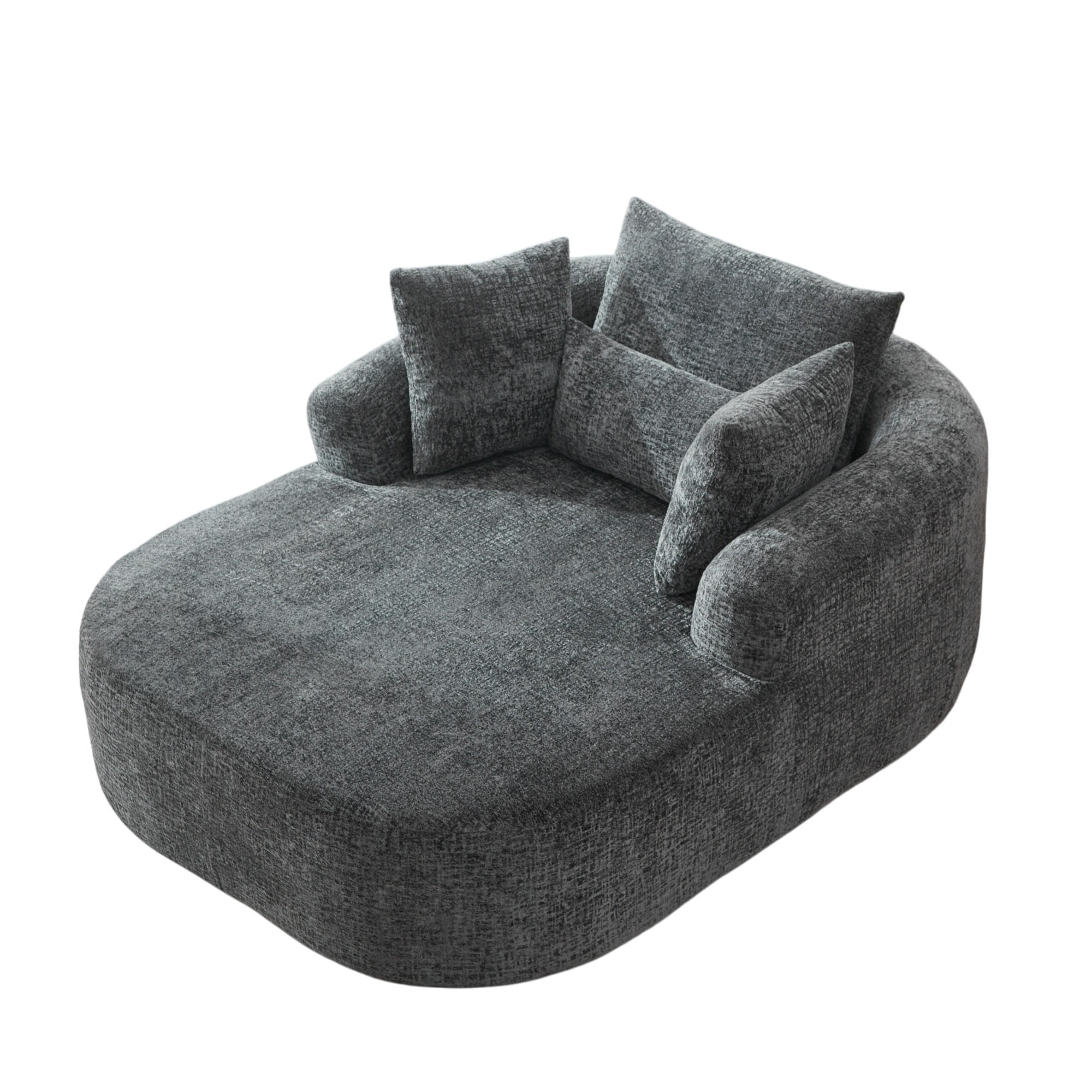 SCHLAFSESSEL DE-34006 mit Armlehnen und Kissen Grau - Grau, Textil (131/81/146.5cm) - ComfortXL
