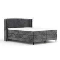 BOXSPRINGBETT Carizzo Anthrazit 180/200 cm mit Matratze und Topper - Anthrazit/Schwarz, Holz/Holzwerkstoff (180/200cm) - Maison de Reve