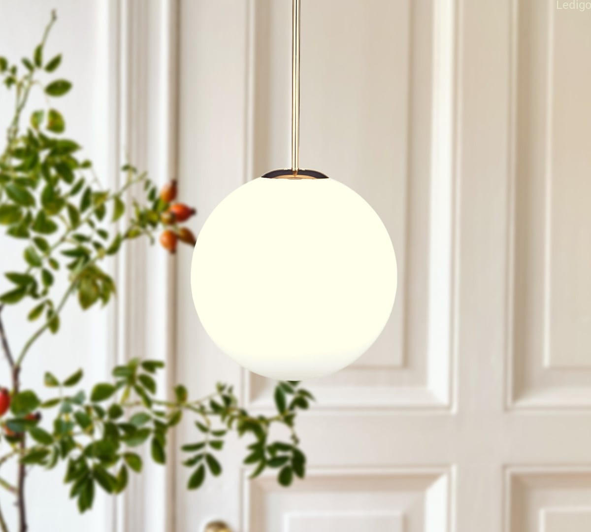 PENDELLEUCHTE Paris - Goldfarben/Weiß, Glas/Metall (20/20/118cm) - kiki design