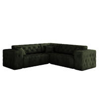 CORNER LUX, Gesteppt, Stoff Whisper, Grün - Grün, Holz/Textil (246/246cm) - Kaiser Möbel