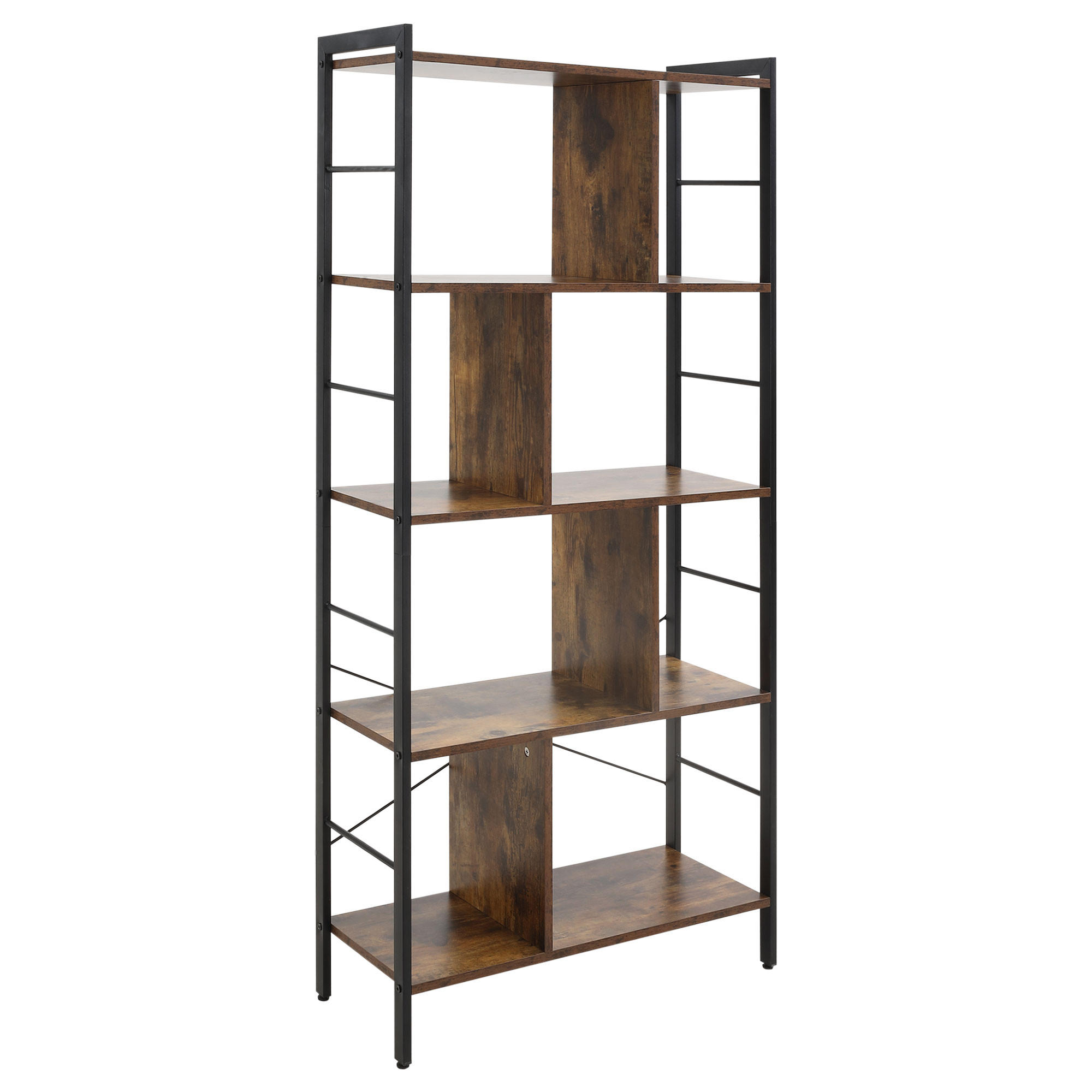 Homcom Bücherregal Braun 30x157.5x77 cm