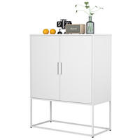 SIDEBOARD 85/40/109 cm Weiß aus Metall mit Magnettüren - Weiß, Metall (40/109/85cm) - OKMYHOME