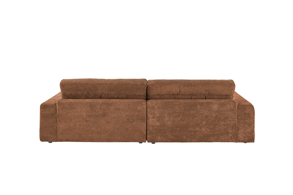 ECKSOFA LANA SOFA Braun Cord - Dunkelbraun/Schwarz, Textil (296/205cm) - KAWOLA